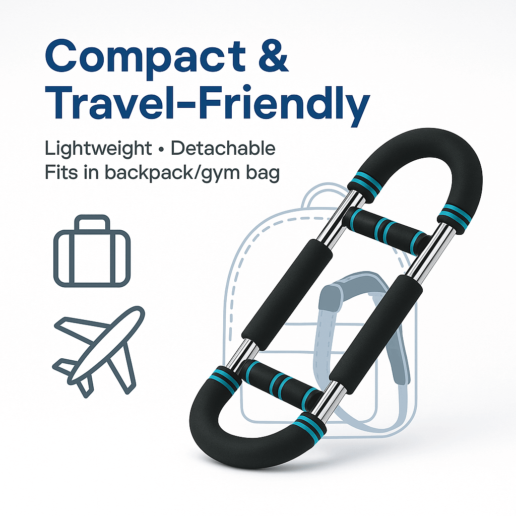 Compact strength bar positioned for packing/travel.