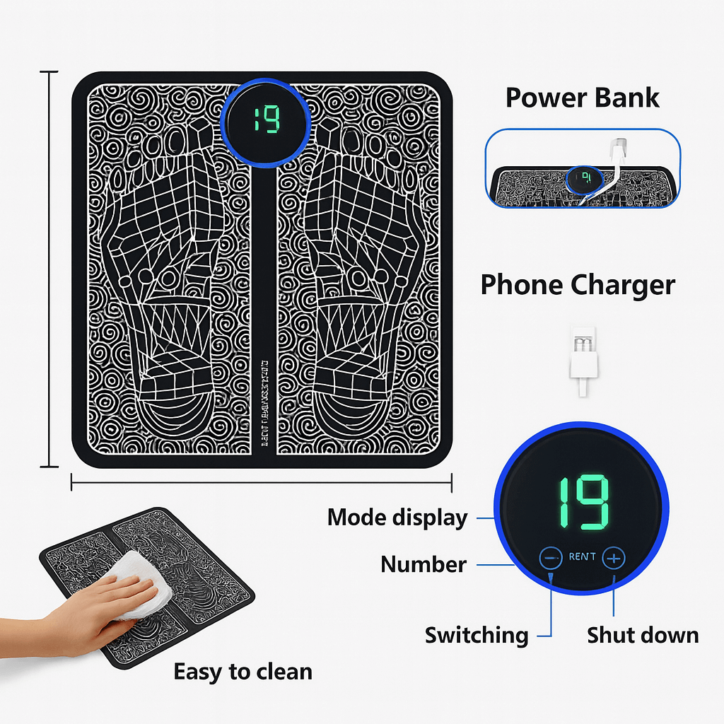 EMS Foot Massage Mat with Acupoints Stimulator