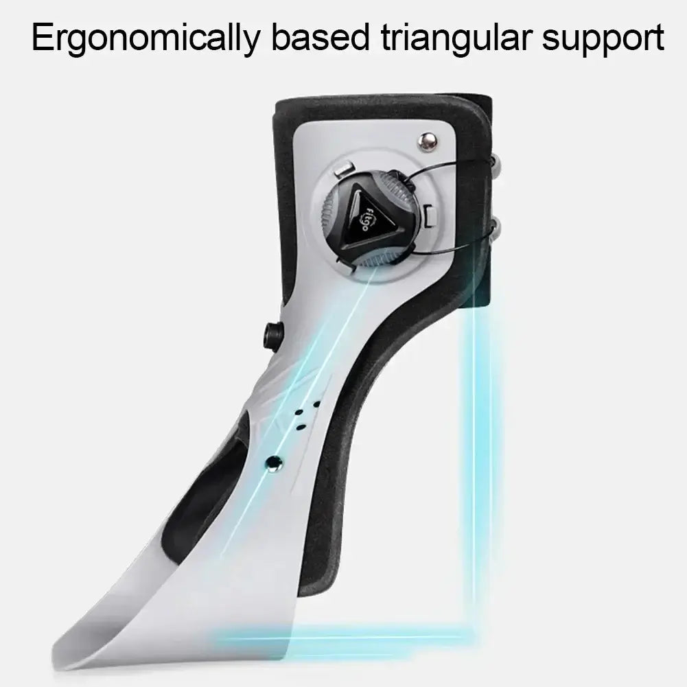 Side view of brace highlighting triangular support geometry.