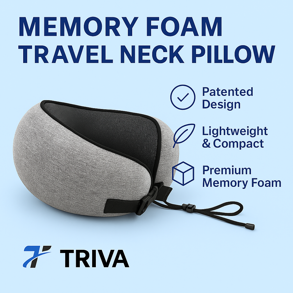 TRVL+ Pure Memory Foam Travel Neck Pillow