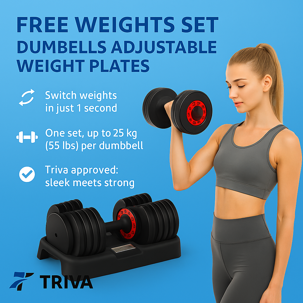 Free Weights Set Dumbells Adjustable Weight Plates