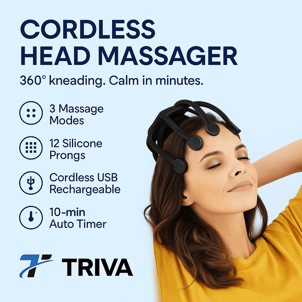 360 Degree Cordless Relaxing Head Massager